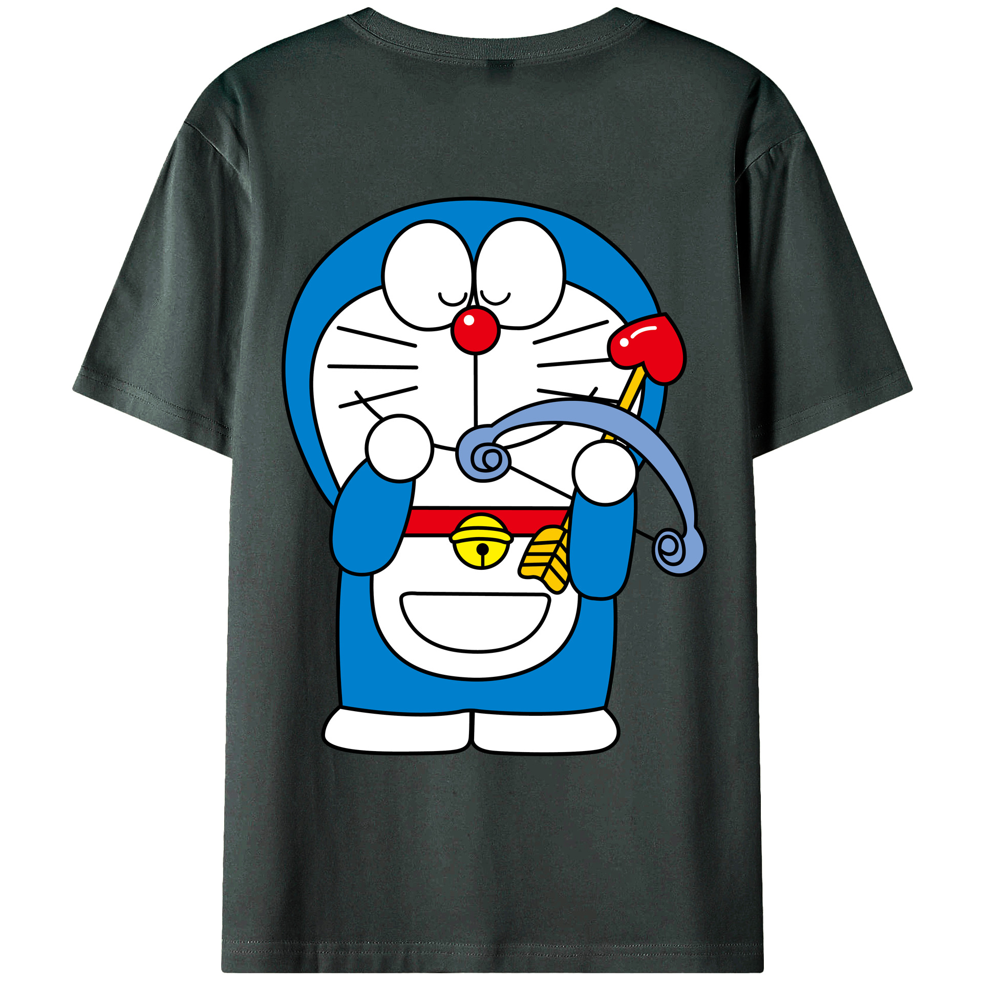 （画像用） ドラえもん Doraemon 綿100％ メンズ半袖Tシャツ（バックプリント） 通気性